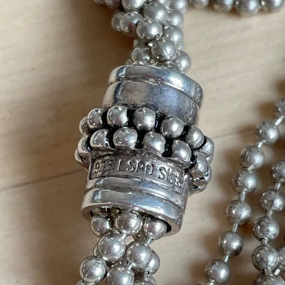 Joseph Esposito Sterling Beaded Necklace 44 grams - Picture 4 of 8